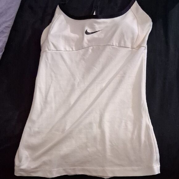 Nike Dri-fit Women's White and Black Camisole Size Small/Medium - Picture 1 of 10